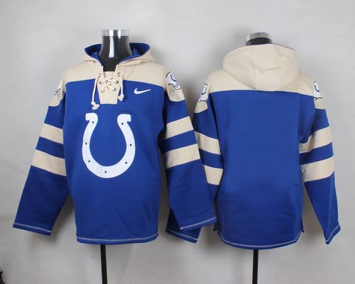 Nike Colts Blank Royal Blue Player Pullover NFL Hoodie - Click Image to Close
